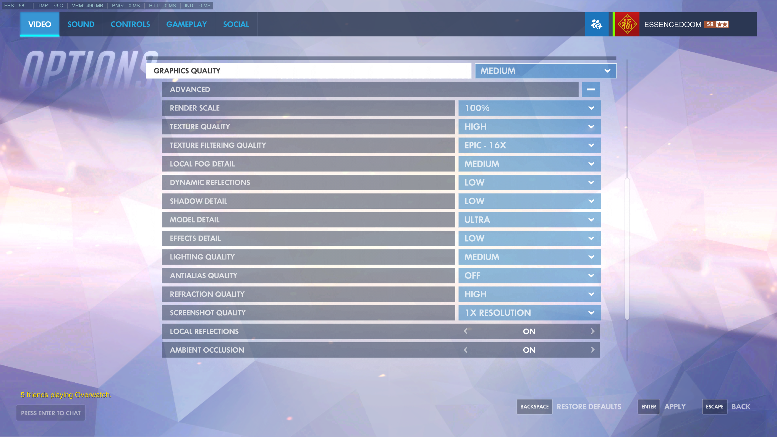 Overwatch Settings